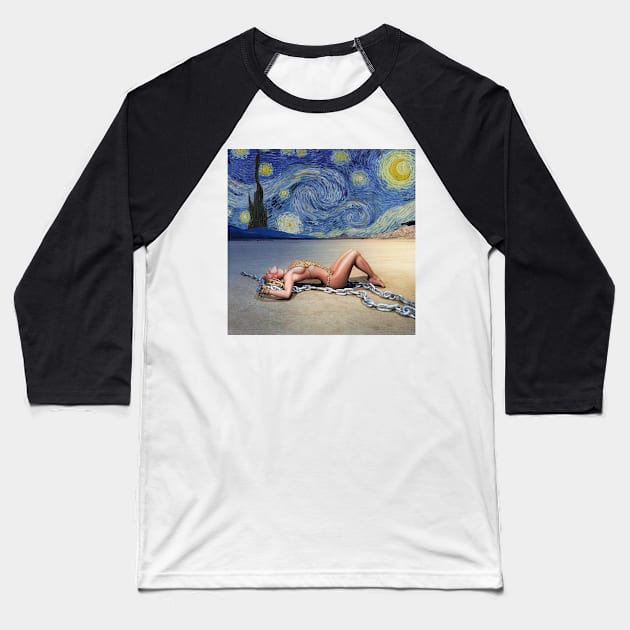 swimming in the starry night 2 Baseball T-Shirt by Mikexkish